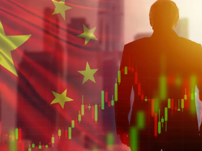 Chinese flag with graph